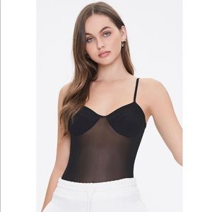 NWT Black mesh bodysuit - size medium